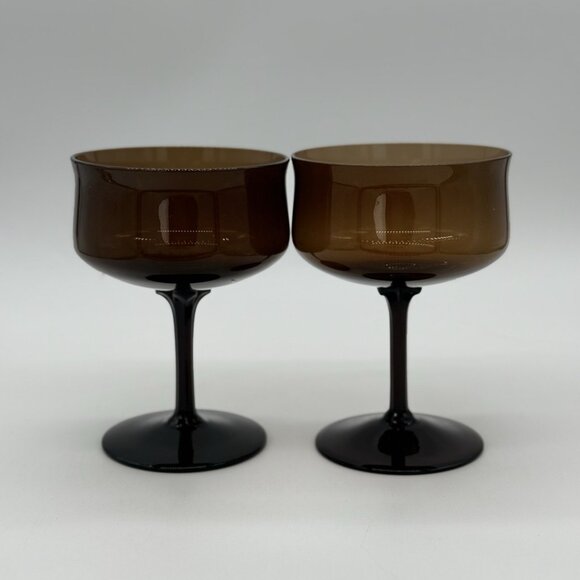 Vintge Lenox Espresso Champagne Crystal Glass Set of 2 - Picture 2 of 4